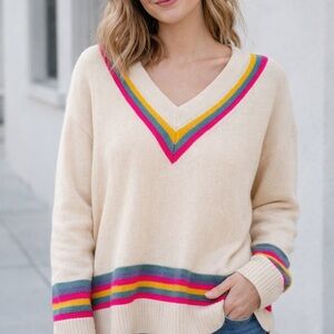 Charter Club Long sleeve V Neck Cashmere Sweater Sz Small